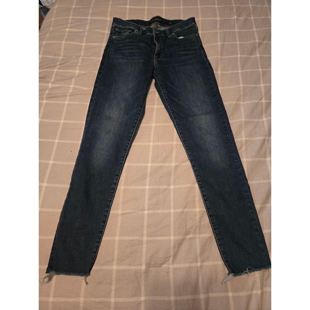 Lucky Brand Bridgette Skinny Jeans Women's 6/28 Regular High Rise Blue raw Hem